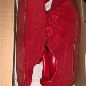 All Red Puma Suedes